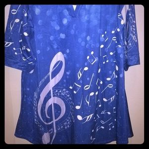 Blue music tunic